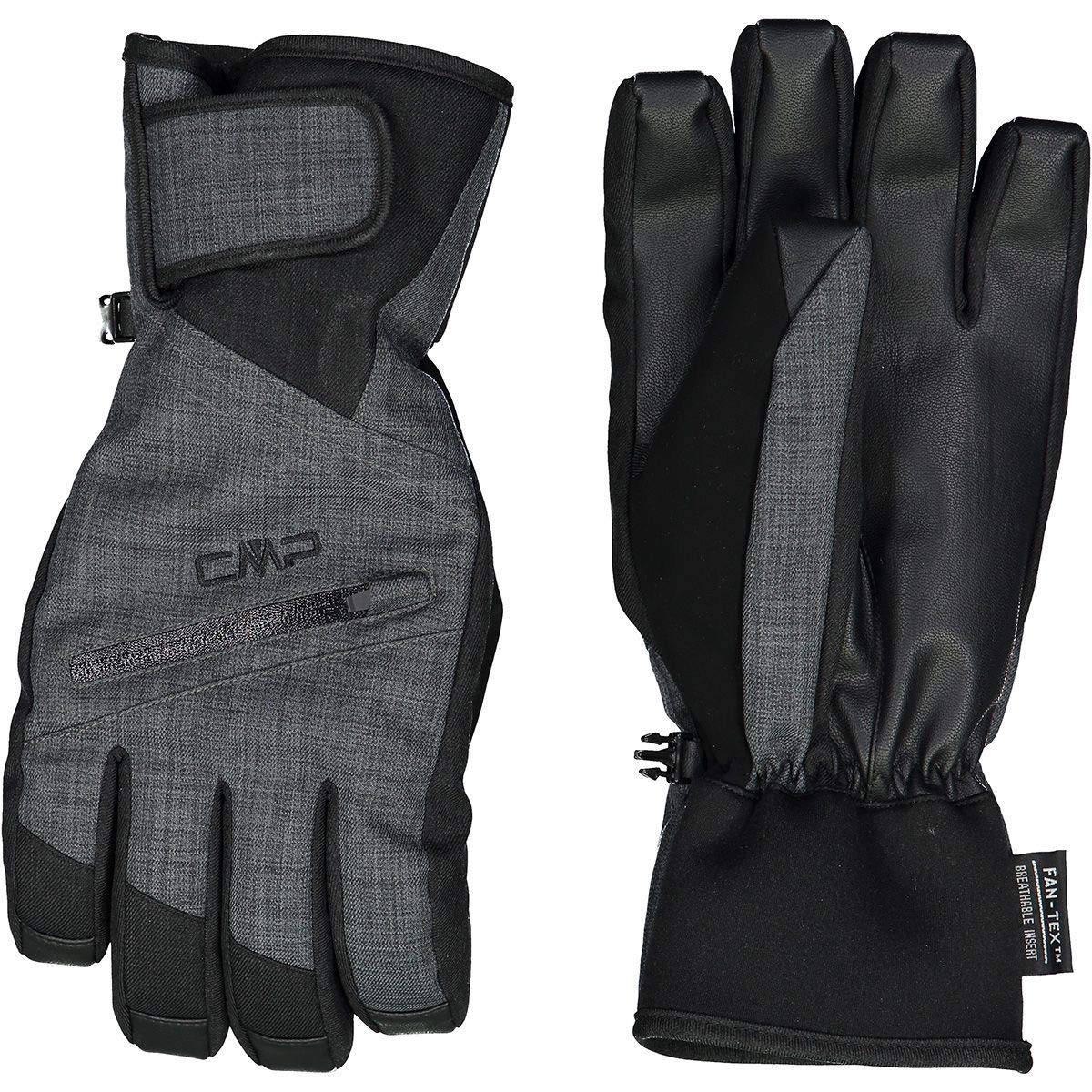 CMP - Herren-Skihandschuhe aus Twill, Schwarze Mel., 8