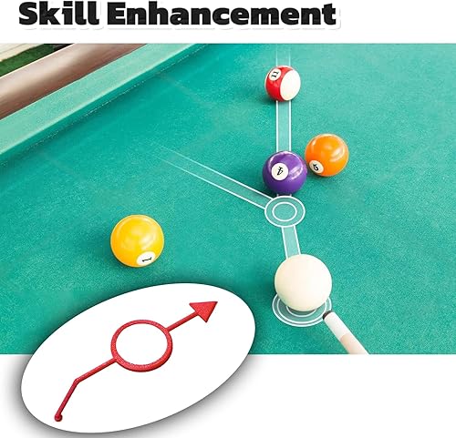 Miniatura 4 de Ayuda para apuntar al billar, ayuda para apuntar con disparo para bolas de 2-14", 2 o 4 piezas de entrenador de ángulo de billar, rojo o amarillo