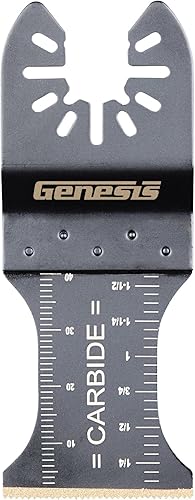 Genesis GAMT541C Universal Quick-Fit 1 38" Carburo Oscilante Multi-Herramienta de Liberación Rápida Cuchilla de corte al ras