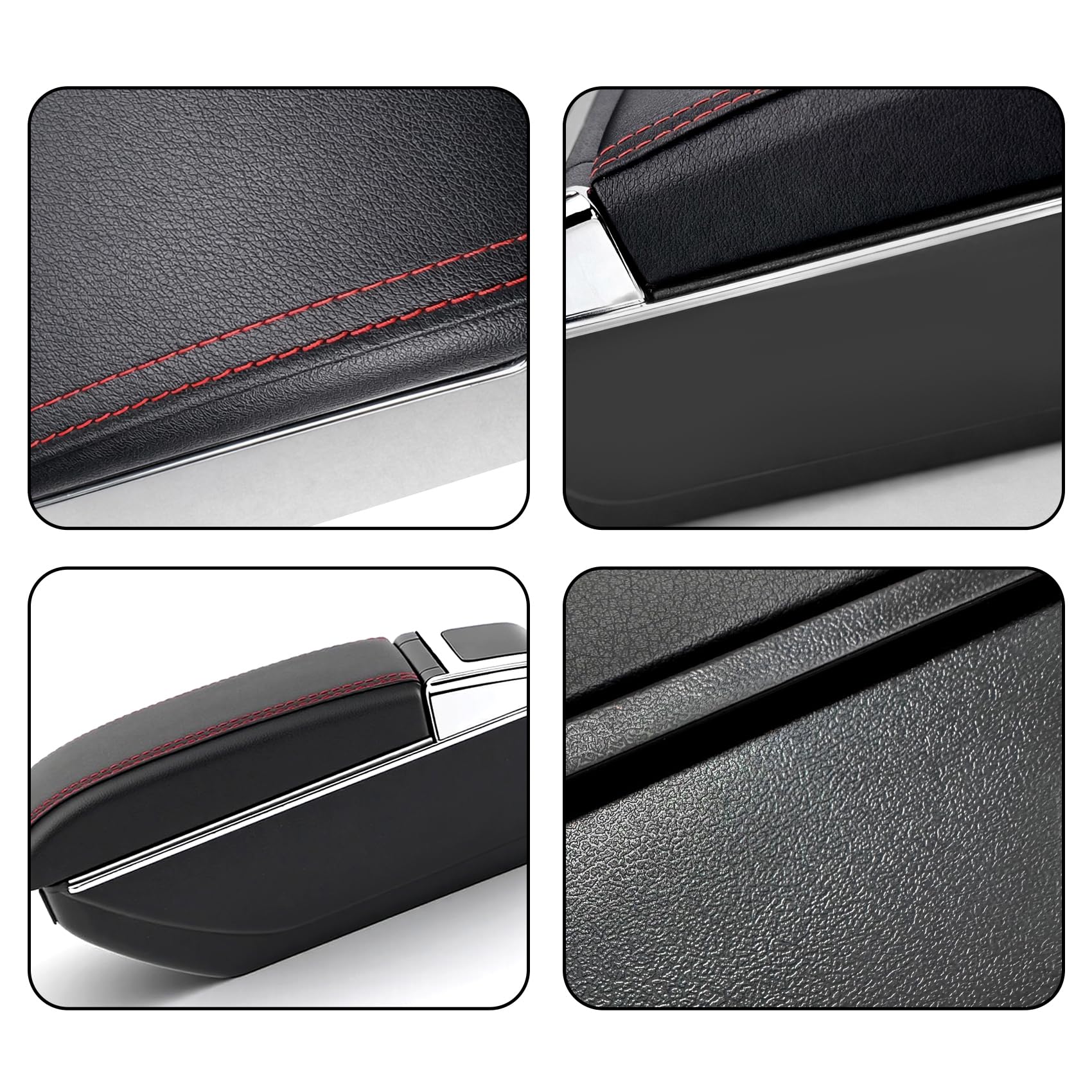 YJYWZH für Peugeot 207 207CC Armlehnen Mittelarmlehne mit Ablagefach und Getrankehalter USB-Anschluss Autozubehör Konsole Armauflage Schwarz
