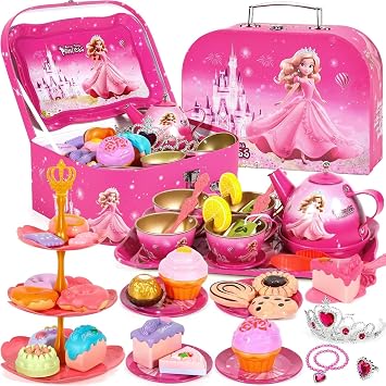 DAJWJAN Mallette Goûter Féerique et Accessoires de Princesse (52 pièces)