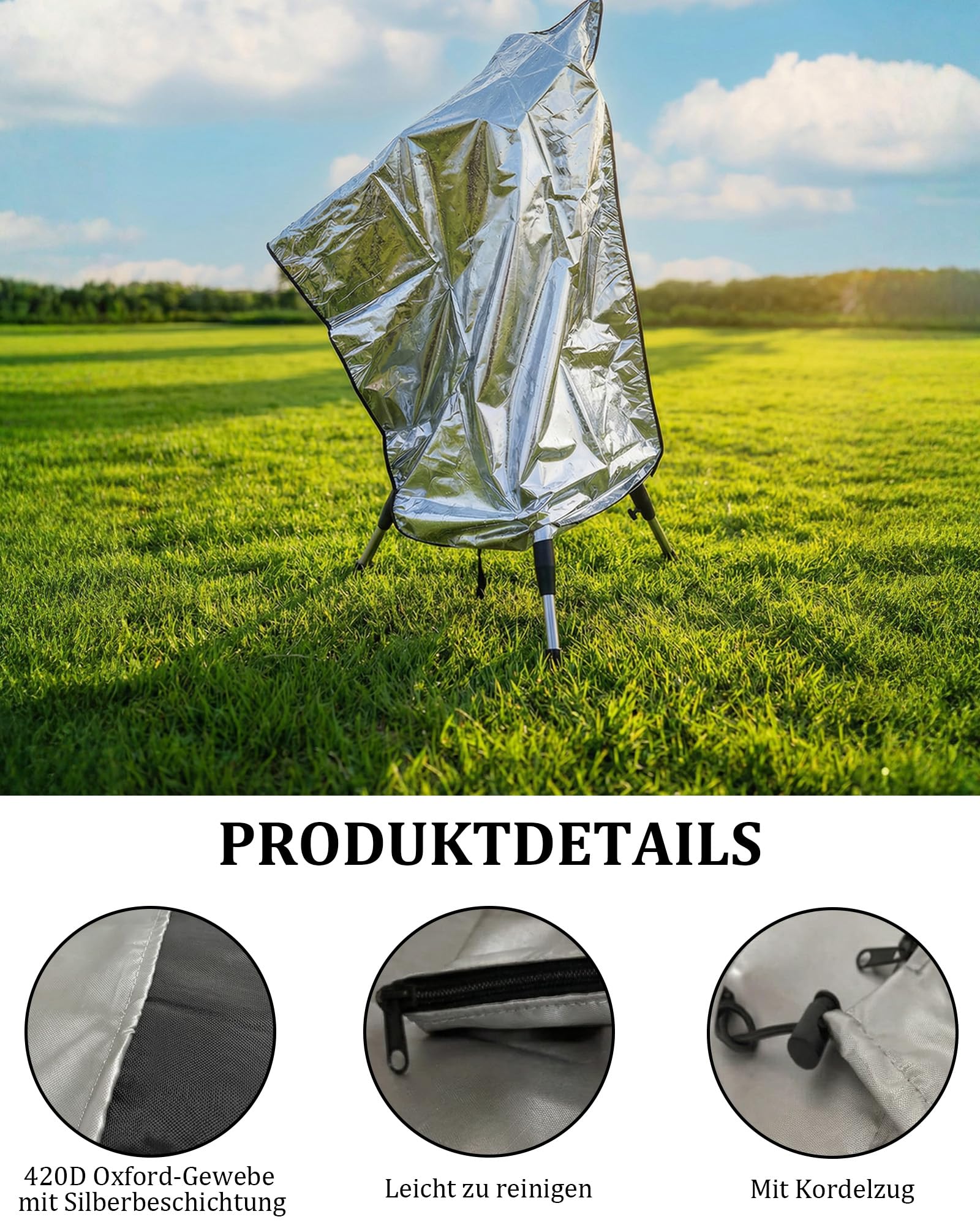Housse télescopique de protection 120x160 cm étanche poussière coupe-vent extérieur