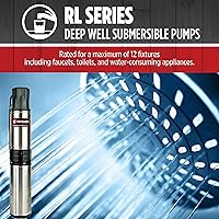 Vista 4 de Red Lion RL12G10-2W2V Bomba sumergible de pozo profundo de 4 pulgadas, 1 HP, 12 GPM, 2 cables, 230 voltios, acero, 14942404