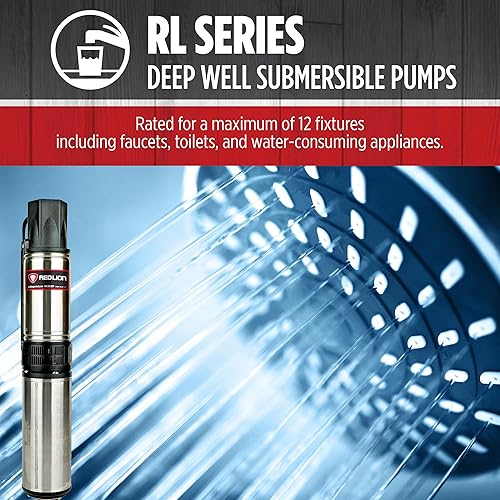 Miniatura 4 de Red Lion RL12G10-3W2V 4-inch Submersible Deep Well Pump with Control Box, 1 HP, 12 GPM, 3-Wire, 230 Volt, Steel, 14942407