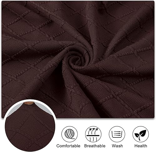 Miniatura 3 de Lebaley - Funda elástica de jacquard para otomano y banco, desmontable y lavable, para bancos rectangulares de 106 a 137 cm, fundas para banco de