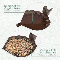WILDLIFE FRIEND Álló Madáritató Kertbe és Erkélyre - Fagyálló Öntöttvas Víztál Madaraknak, Méheknek, Rovaroknak, Barna Színben 2