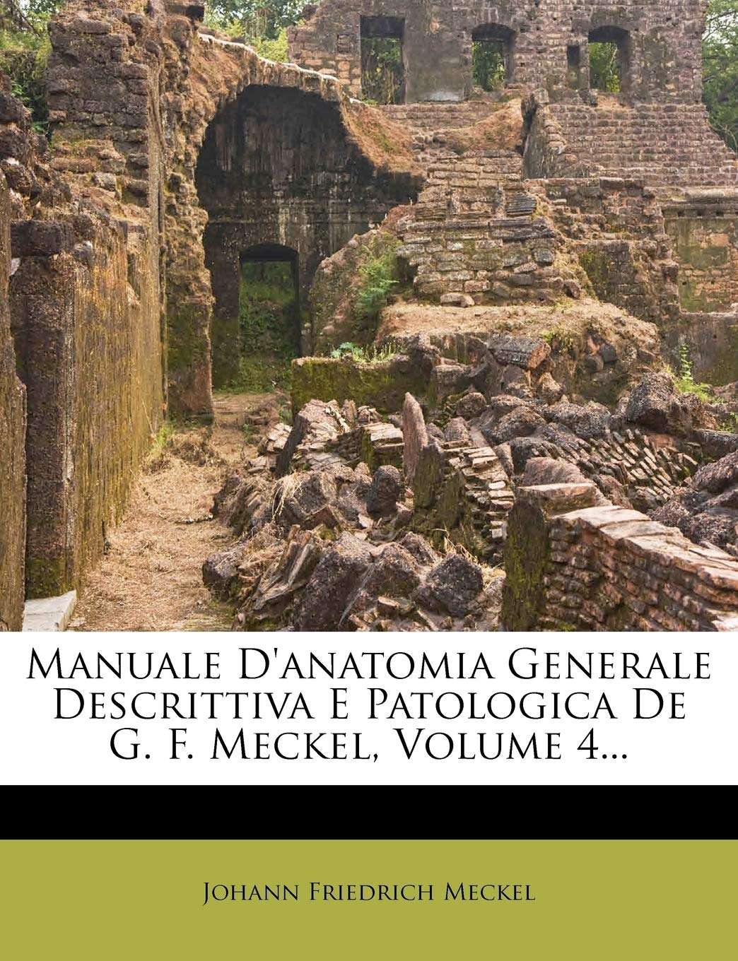 Manuale D'anatomia Generale Descrittiva E Patologica De G. F. Meckel, Volume 4...