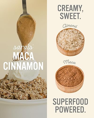 Miniatura 2 de Sarais - Mantequilla de nueces de almendras de maca y canela, ultra cremosa, vegana, paleo, sin gluten, kosher, tarro de 8.11 onzas