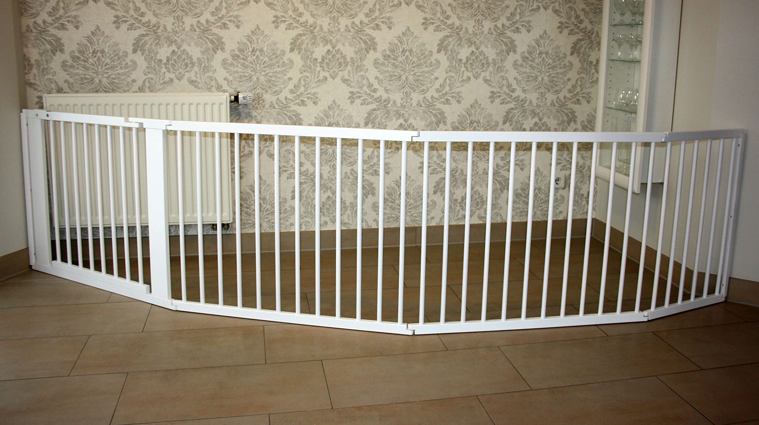 Schutzgitter Absperrgitter Türgitter Treppenschutzgitter V 117 bis 363 cm Weiss (334cm)