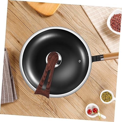 Miniatura 4 de Mango universal de repuesto para tapa de olla con acabado de grano de madera, agarre ergonómico para un manejo seguro, ideal para utensilios de