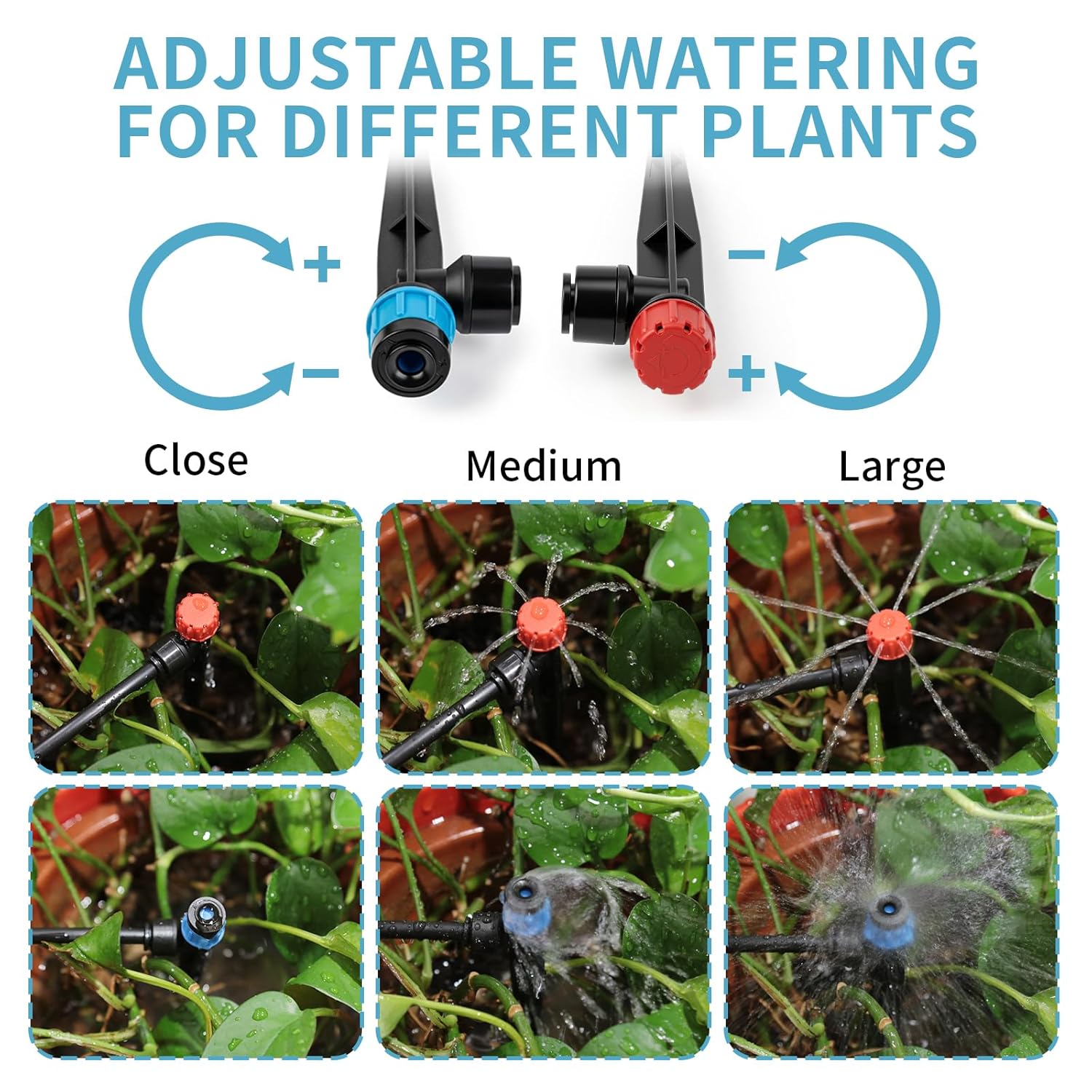 LP 240FT Drip Irrigation System Kit, Garden Watering Misting System - 40FT 1/2" Main Tube & 200FT 1/4" Distribution Tubing - Adjustable Nozzles & Sprinklers for Garden Greenhouse, Lawn, Potted Plants