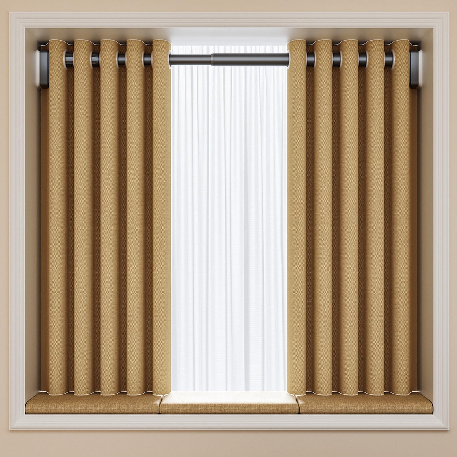 Tringle à rideau réglable en acier inoxydable - 40 à 500 cm - Sans perçage - Pour salle de bain et pavillon de jardin - Pour salle de bain et pavillon de jardin (SUS 210-300 cm)