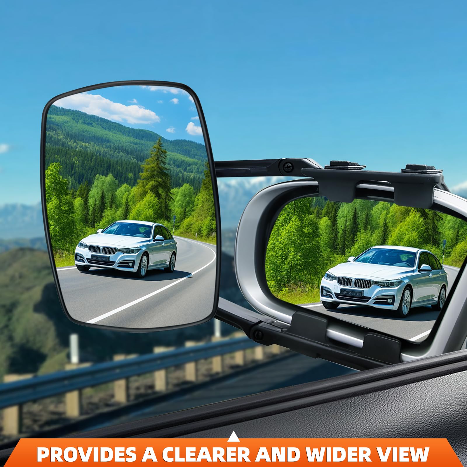 KAOLALI Espejos Caravana Coche, Retrovisores Caravana, 2Pcs Espejos de Remolque Towing, Espejo Retrovisor de Extensión, para Remolque Furgoneta Camion Universal