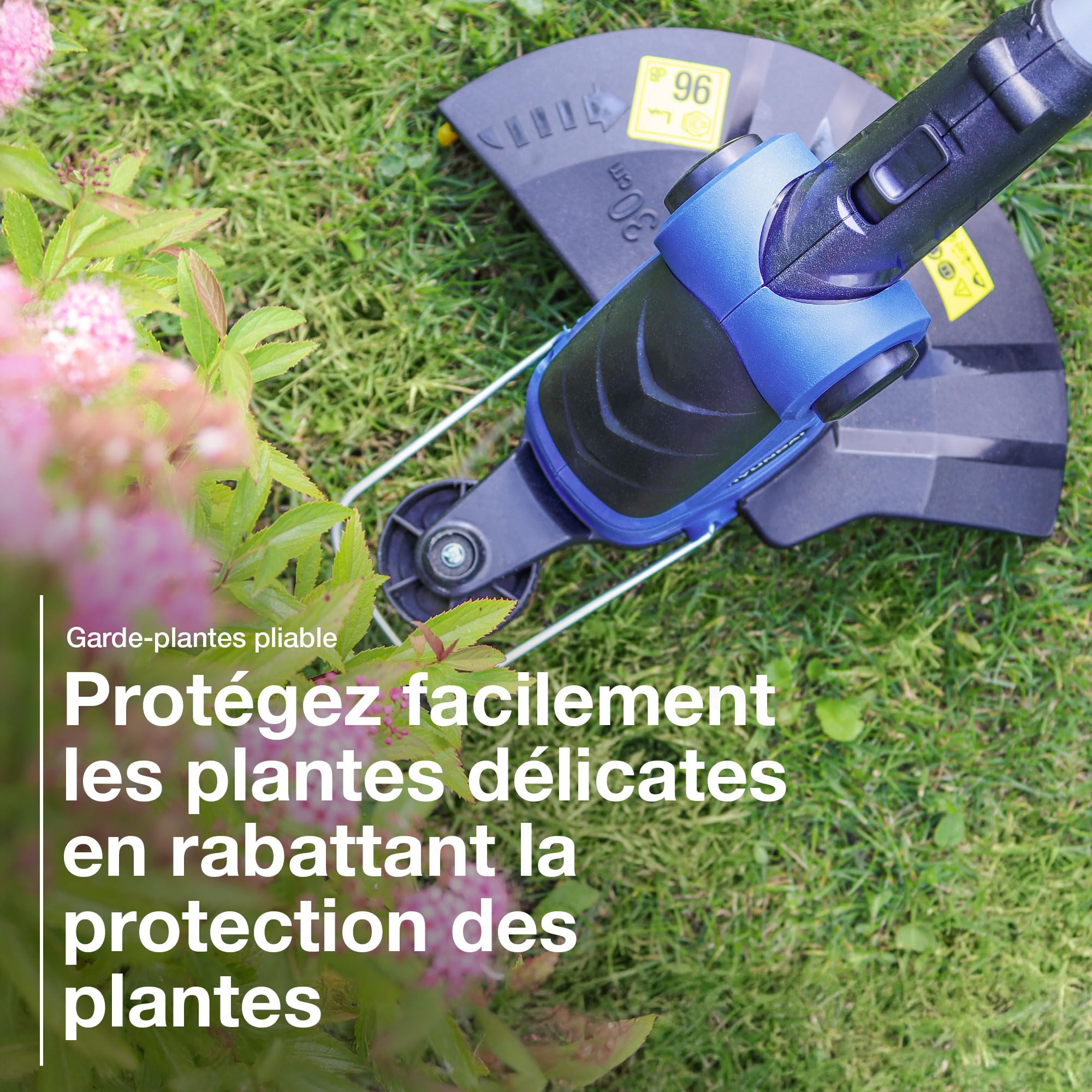 Hyundai Coupe-Bordures Électrique Filaire 600 W, Largeur 30 cm, Tête Pivotante 180° 2-en-1, Manche Télescopique, Câble 10 m, Garantie 3 Ans - HYTR600E