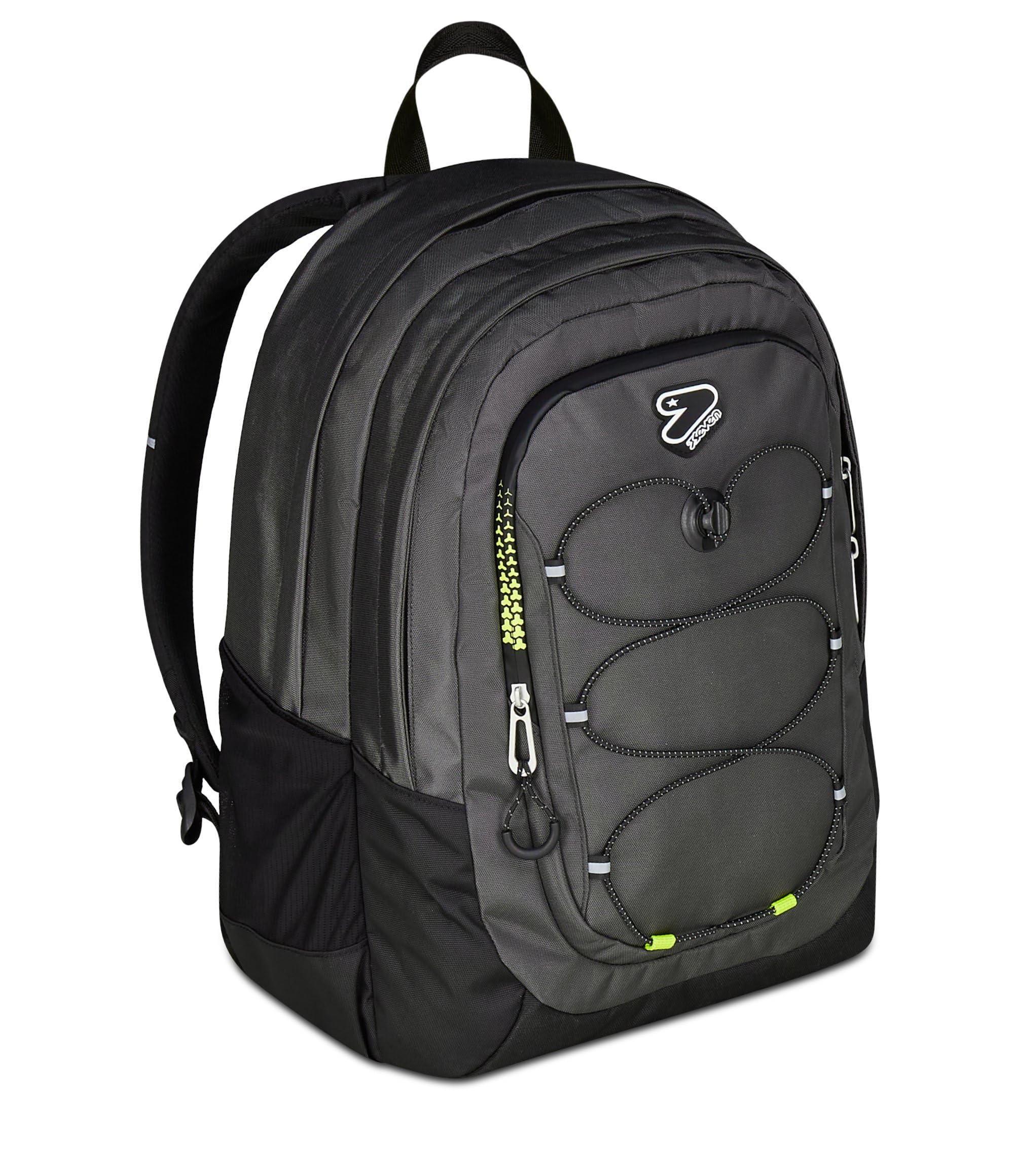 Seven Zaino Scuola Tech Line, Grigio Scuro, Doppio Scomparto, 29 L, Scuola Media e Superiore, Zaino Ragazzo
