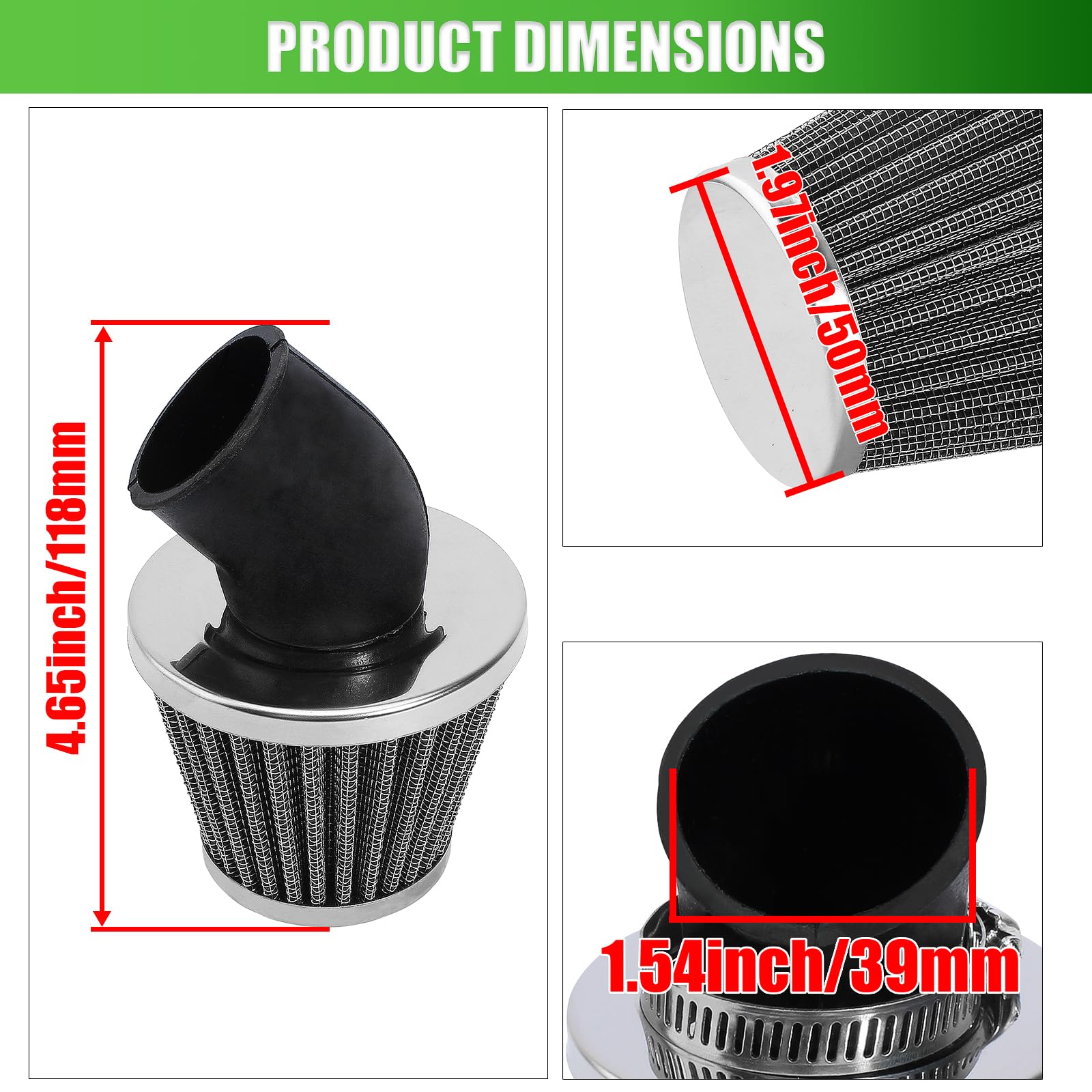 Amazon | QAZAKY 38mm 39mm 40mm 1.5インチ エアフィルタークリーナー