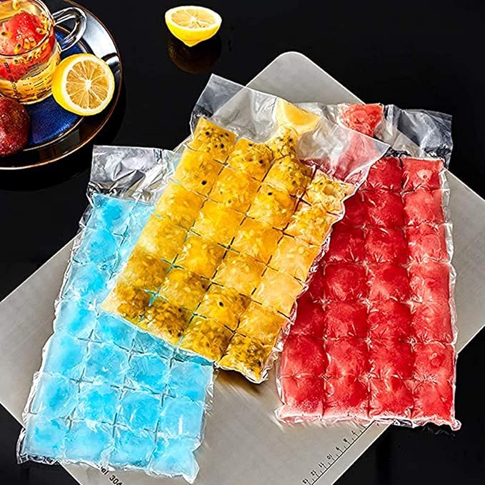 Disposable Ice Cube Bags,Stackable Easy Release Ice Cube