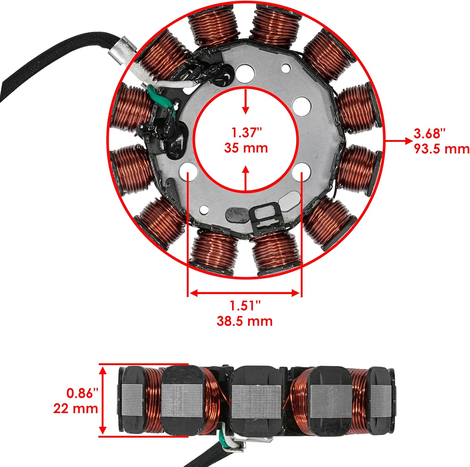 Caltric Generator Stator & Gasket Compatible with Honda CRF110F 2013-2018 31120-KYK-911