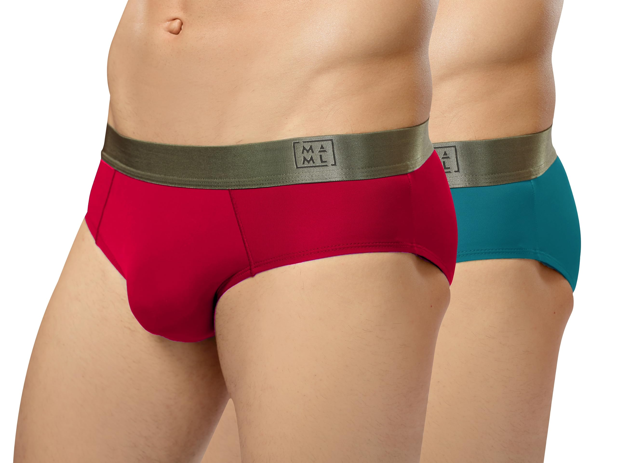 MAMLMen's Tactel Microfiber Elastane Stretch Solid Brief for Men and Boys