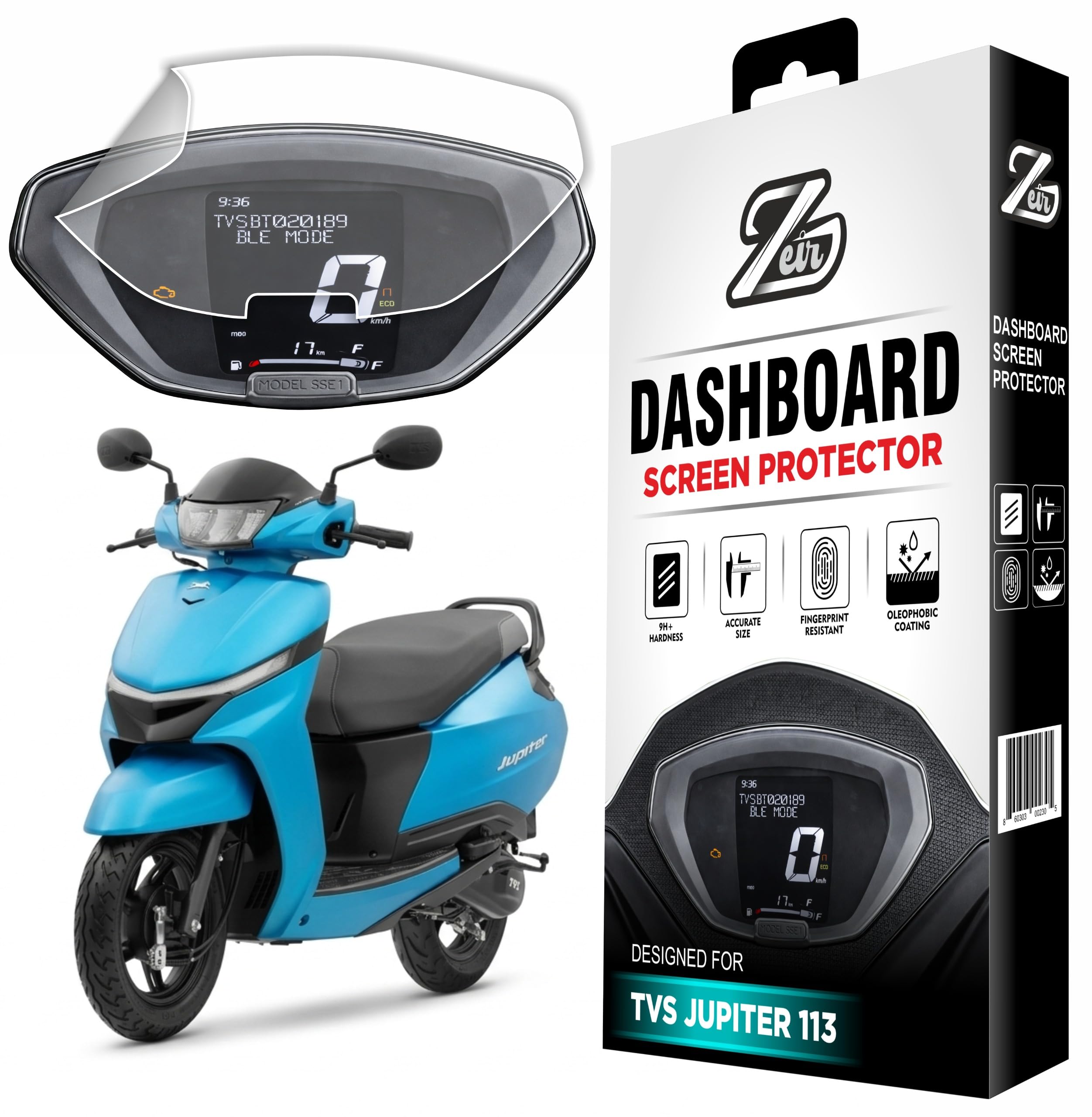 ZEIR Screen Protector For TVS JUPITER 113 || SmartXonnect Disc & Smart Xonnect Drum || Flexible TPU Instrument Cluster Film Guard || Anti Fingerprint || Scratch Resistant || Scooter Standard Accessory 2024 [Not Tempered Glass]-image-10