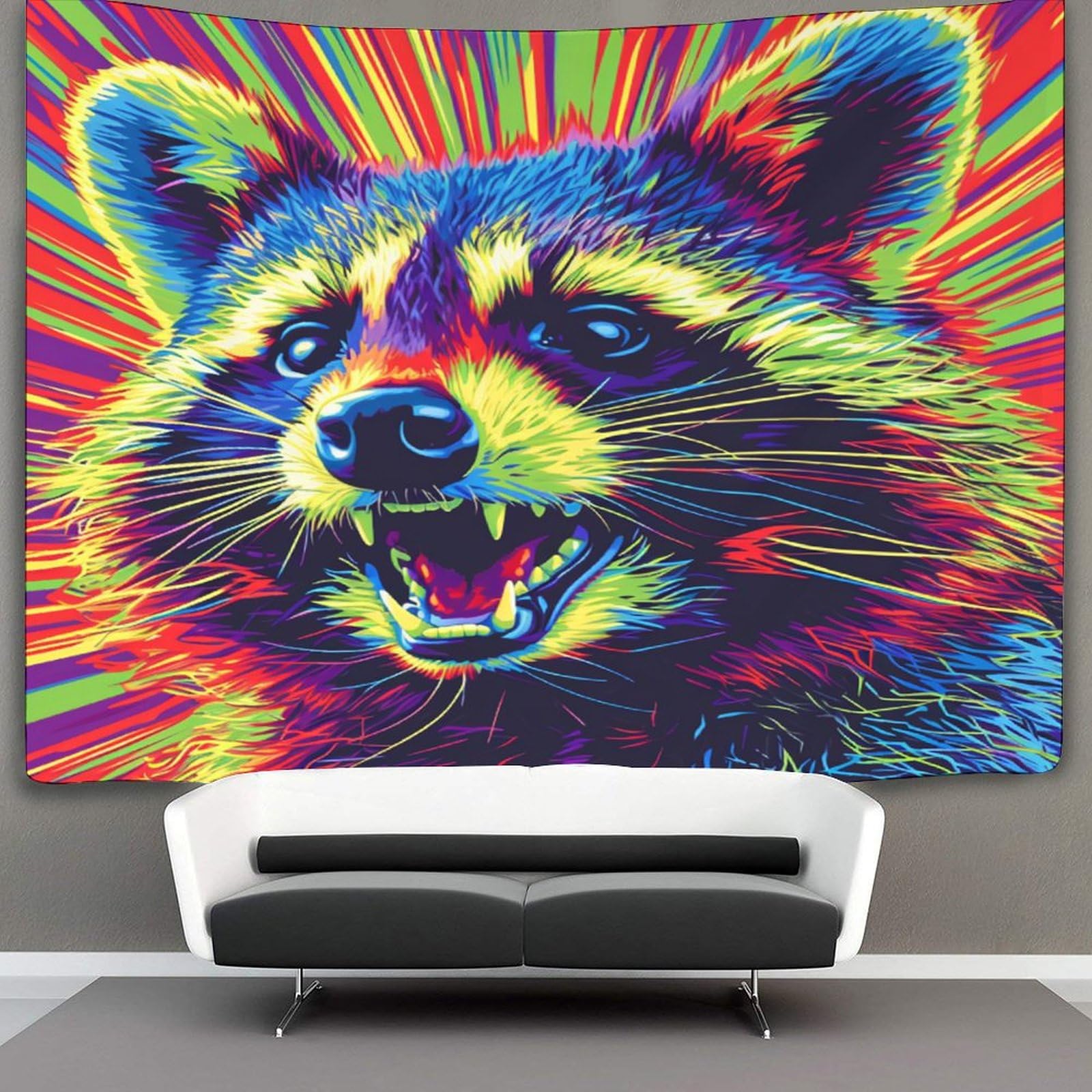 kaiyun Funny Raccoon Decor Tapestry,Animal Wall Art Tapestries Wall Hangings for Living Room Bedroom Dorm 150cmx200cm