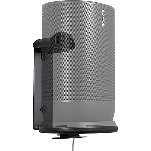 Sanus Indoor & Outdoor Mount Designed for Sonos Move Speaker -Save Shelf & Table Space-Weather Resistant - WSSMM1-B2 (Black)