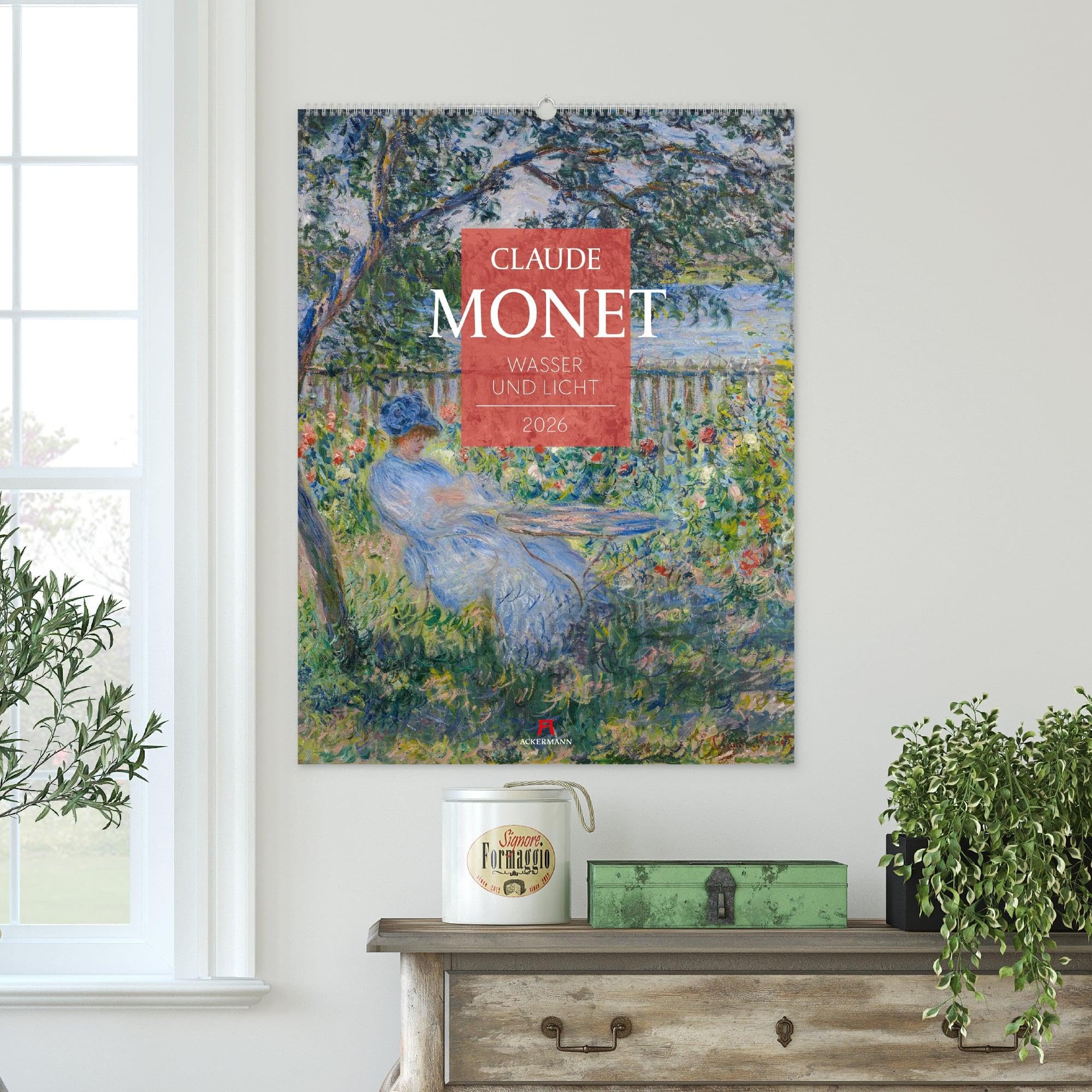 Claude Monet Kalender 2026 | Wasser und Licht | Stilvoller Kunst-Kalender im großen Hochformat (50x66 cm) | Impressionismus