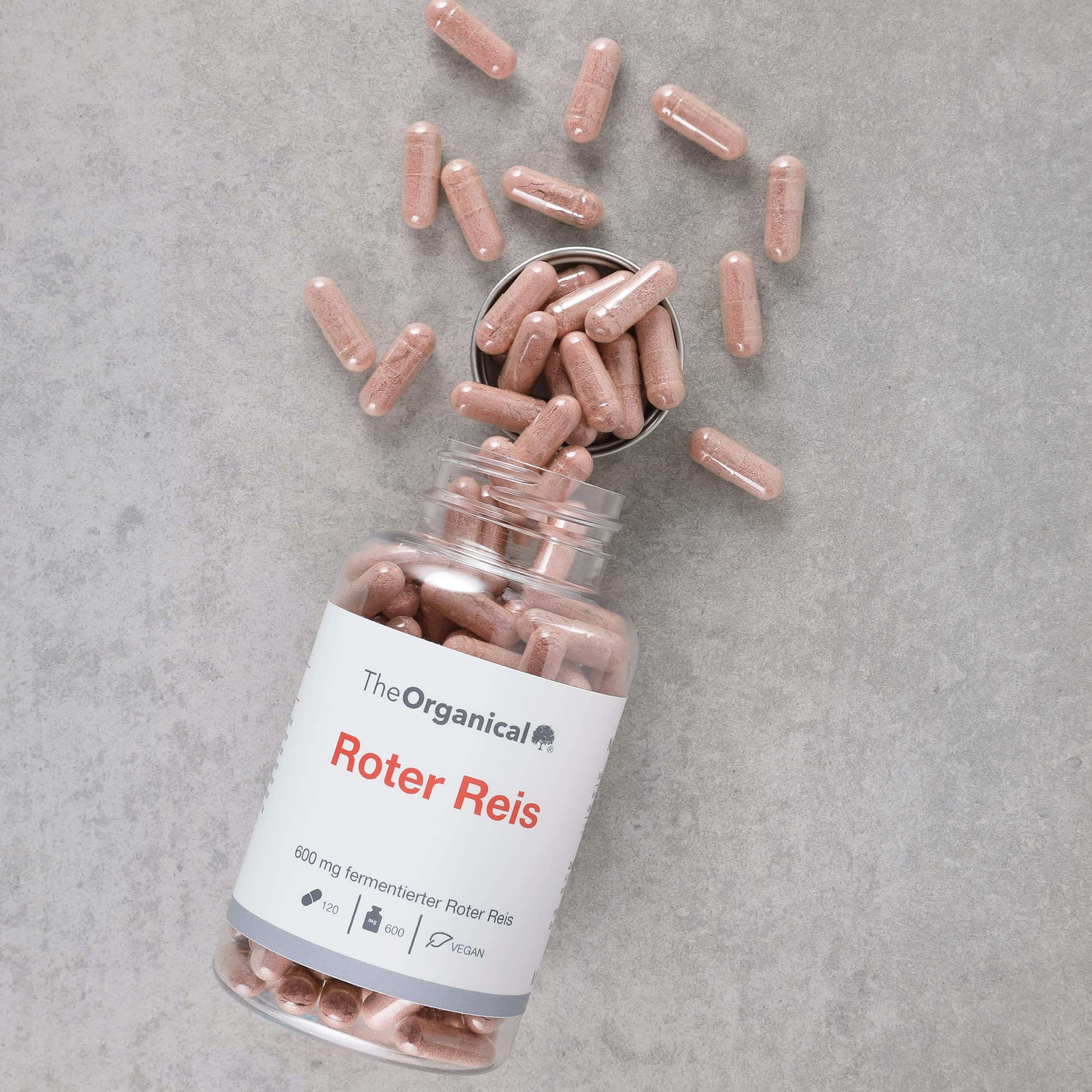 Roter Reis 600 mg | 120 hochdosierte Kapseln | Hergestellt in Hamburg | Laborgeprüft | 100% Vegan | Ohne Zusätze | Roter Reis Kapseln Hochdosiert | 2,9 mg Monacolin
