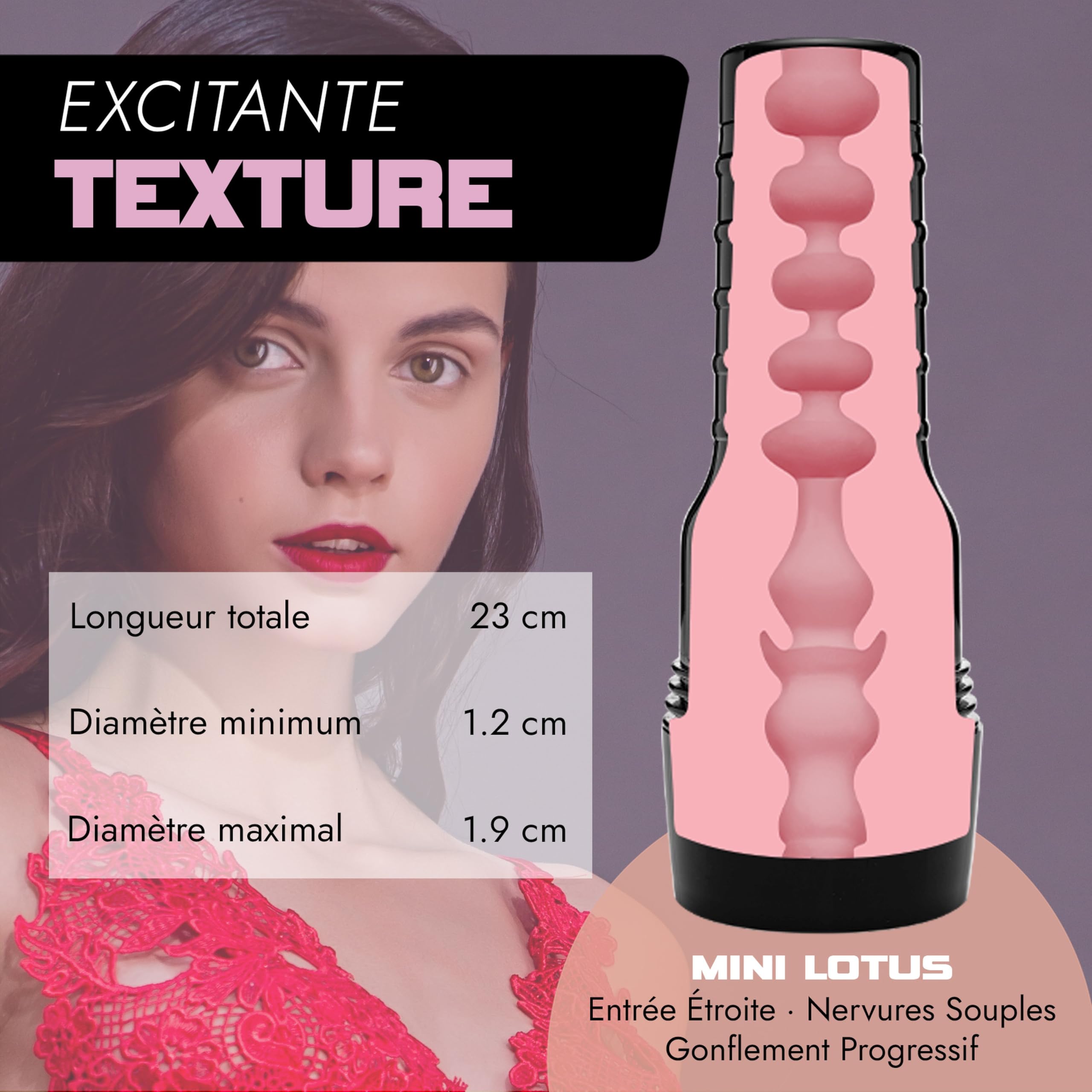 Fleshlight - Pink Lady Mini-Lotus - Masturbateur discret et stable en matériau SuperSkin réaliste