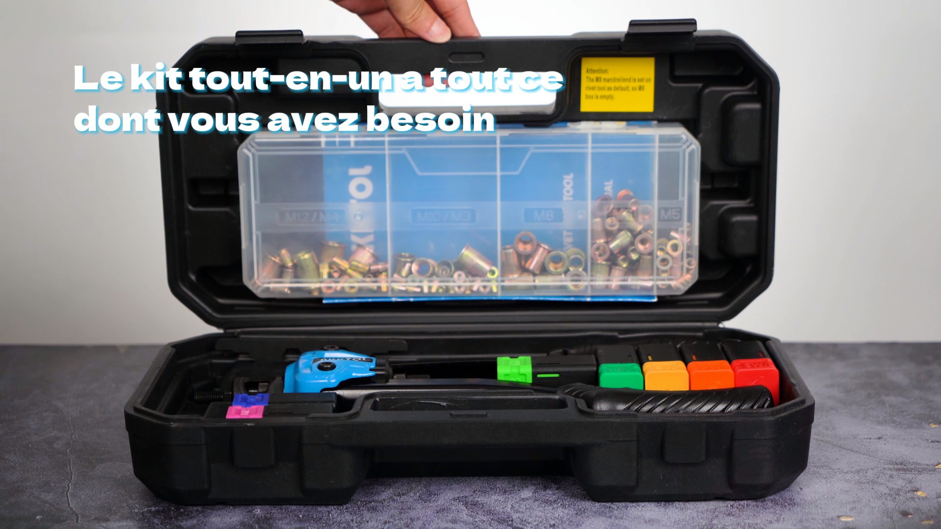 Pince A Insert Fileté,Lytool Pince à Sertir Écrou 16'', Pince A Riveter Ecrou 7 Mandrins