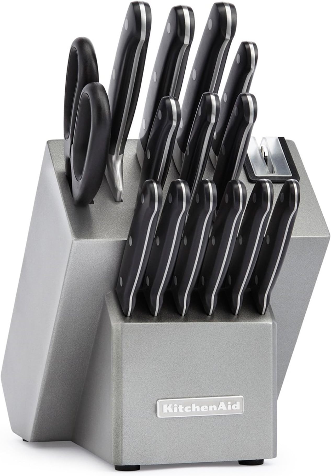 KitchenAid KKFTR16SL 16 Piece Classic Forged Series Triple Rivet Cutlery Set, Silver