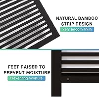 Vista 4 de SMIBUY cesta de lavandería doble con tapa, canasta de lavandería de bambú de 120L con bolsa interior extraíble, clasificador de ropa de 2 secciones