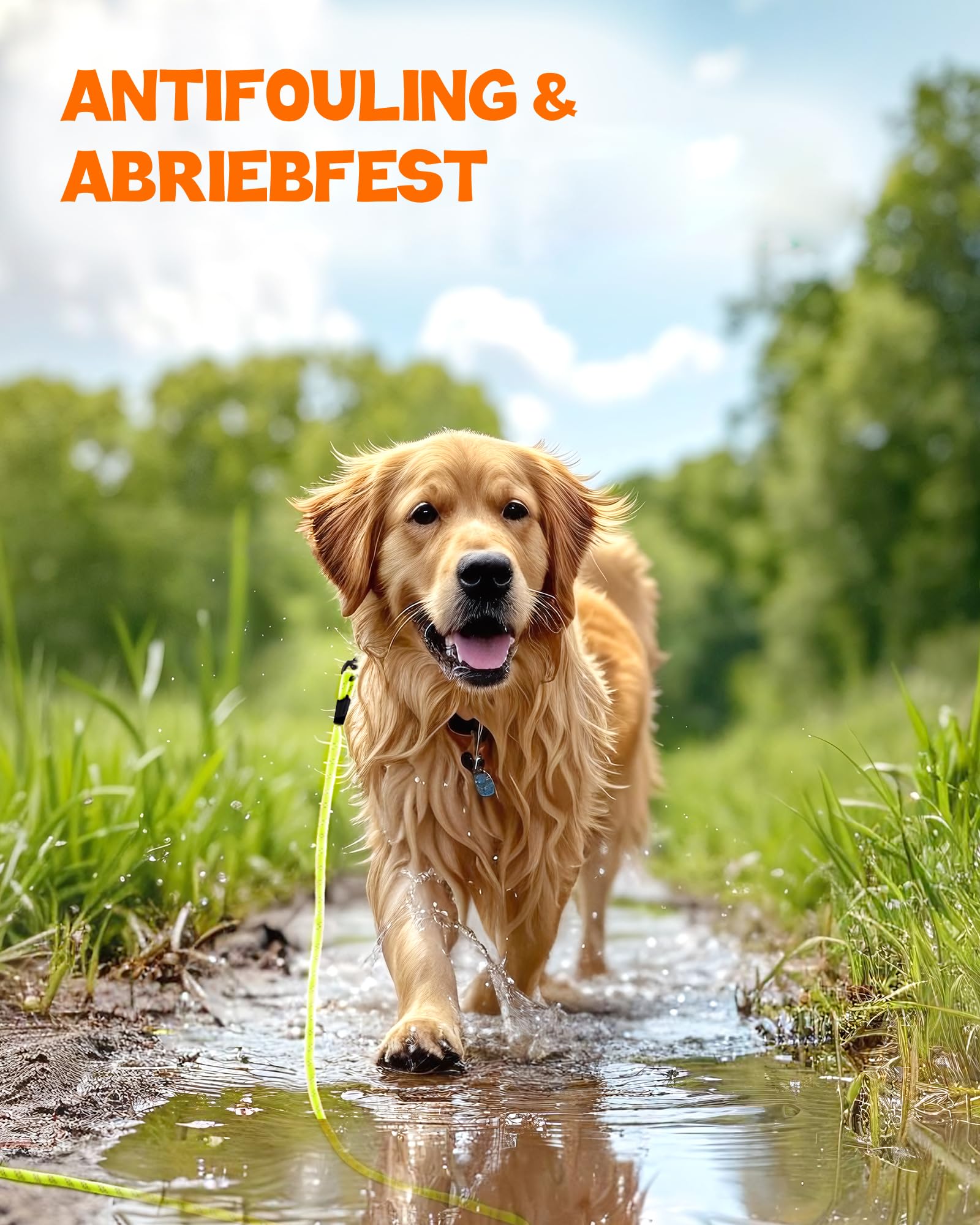 Toozey Correa de arrastre para perros - Impermeable y reflectante para seguridad - Ligera, fuerte y robusta, correa de entrenamiento con asa para la mano, 5 m/10 m/15 m/20 m para perros pequeños
