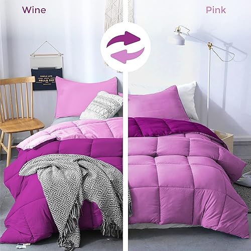 Edredón alternativo de plumón tamaño King, relleno de edredón de microfibra acolchado para cama King con esquinas integradas, ligero, reversible,