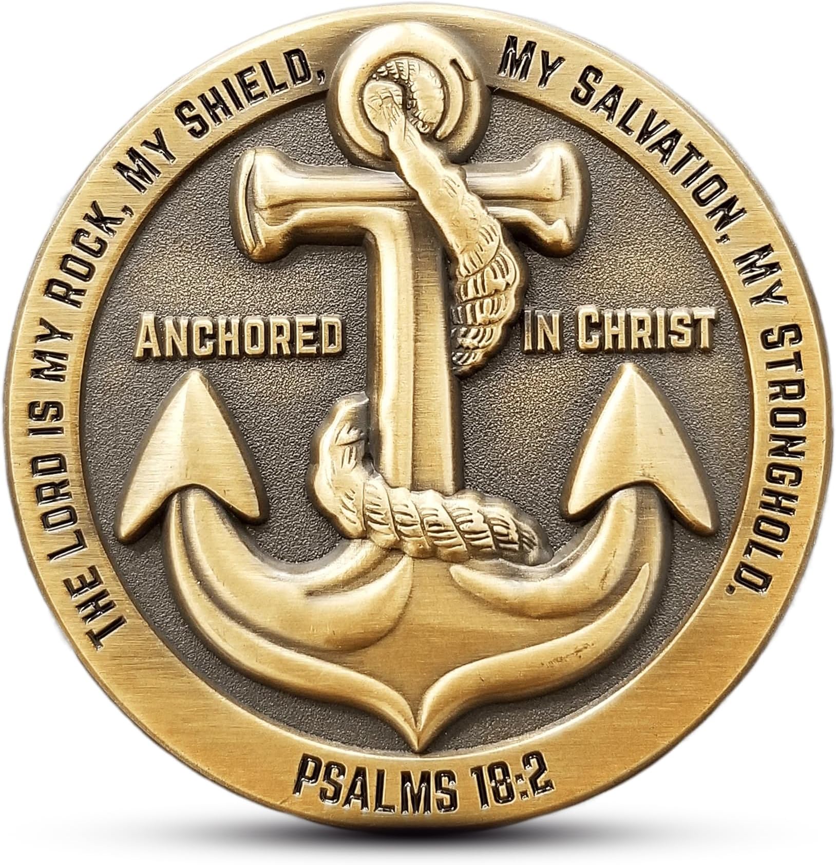 LOGOS COINS Anchored in Christ, The Lord is My Rock, I Know The Plans I Have for You, Antique Gold Plated Challenge Jeremiah 29:11 Graduation Gift