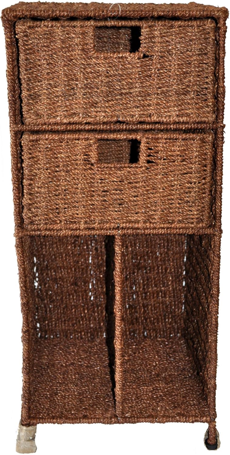 Beautiful brown wicker standing shelf Home & Kitchen