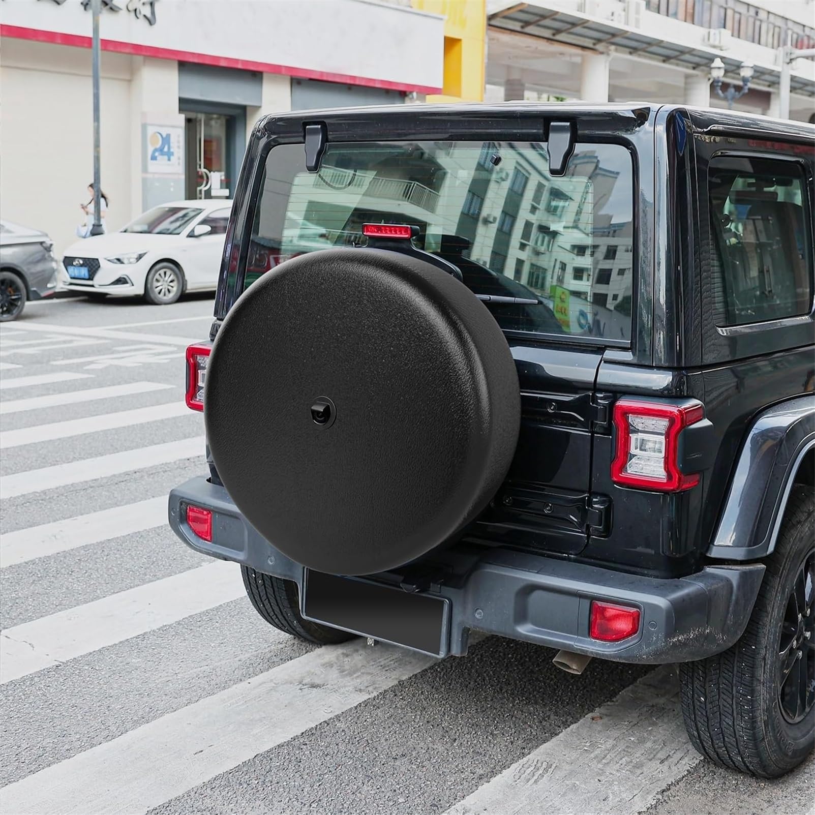 Jeep JLラングラー スペアタイヤカバー カメラ対応 Amazon | AKEIE プレミアムタイヤカバー ホイールカバー カメラ穴付き