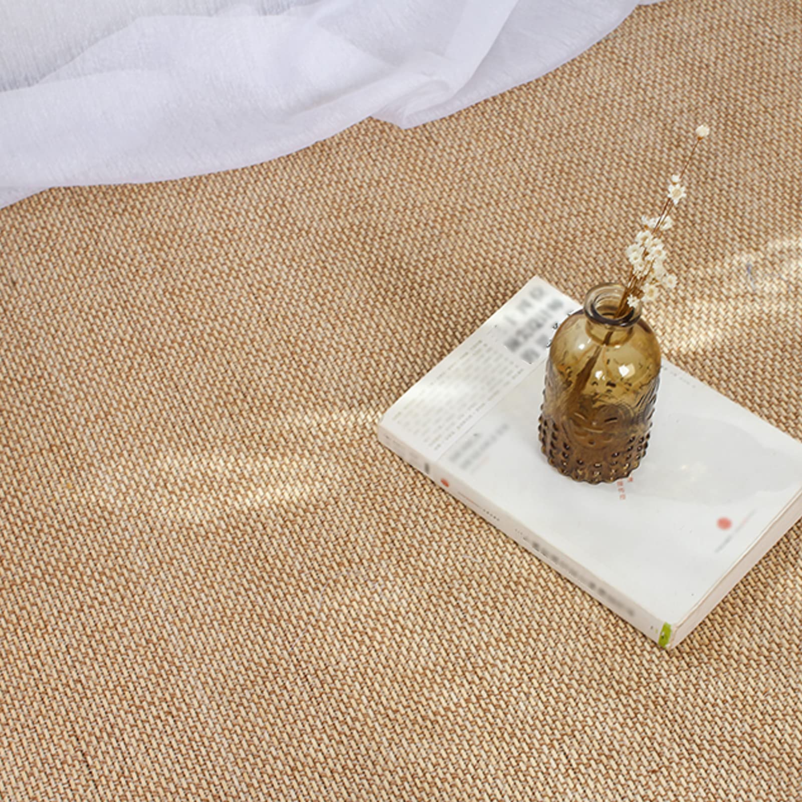 Tappeto Bamboo Intrecciato,Pavimento Stuoia,bay Window Pad da 2,5cm di Spessore,Stuoia Estate,per Spazio di Meditazione/Yoga/Sala Zen,con Imbottitura in Morbida Spugna (W140xH280cm/55 x110)