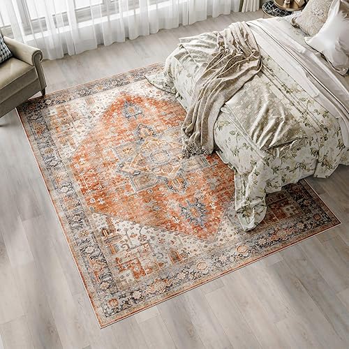 Miniatura 7 de Dripex Alfombras de área de 8 x 10, antideslizantes, desgastadas, lavables a máquina, alfombras bohemias de gran tamaño para dormitorio, estética de