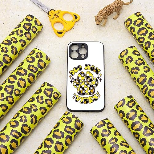 Miniatura 71 de Tintnut Vinilo permanente – 10 hojas de 12 x 10 pulgadas, hojas de vinilo adhesivo permanente de leopardo arcoíris, vinilo adhesivo permanente