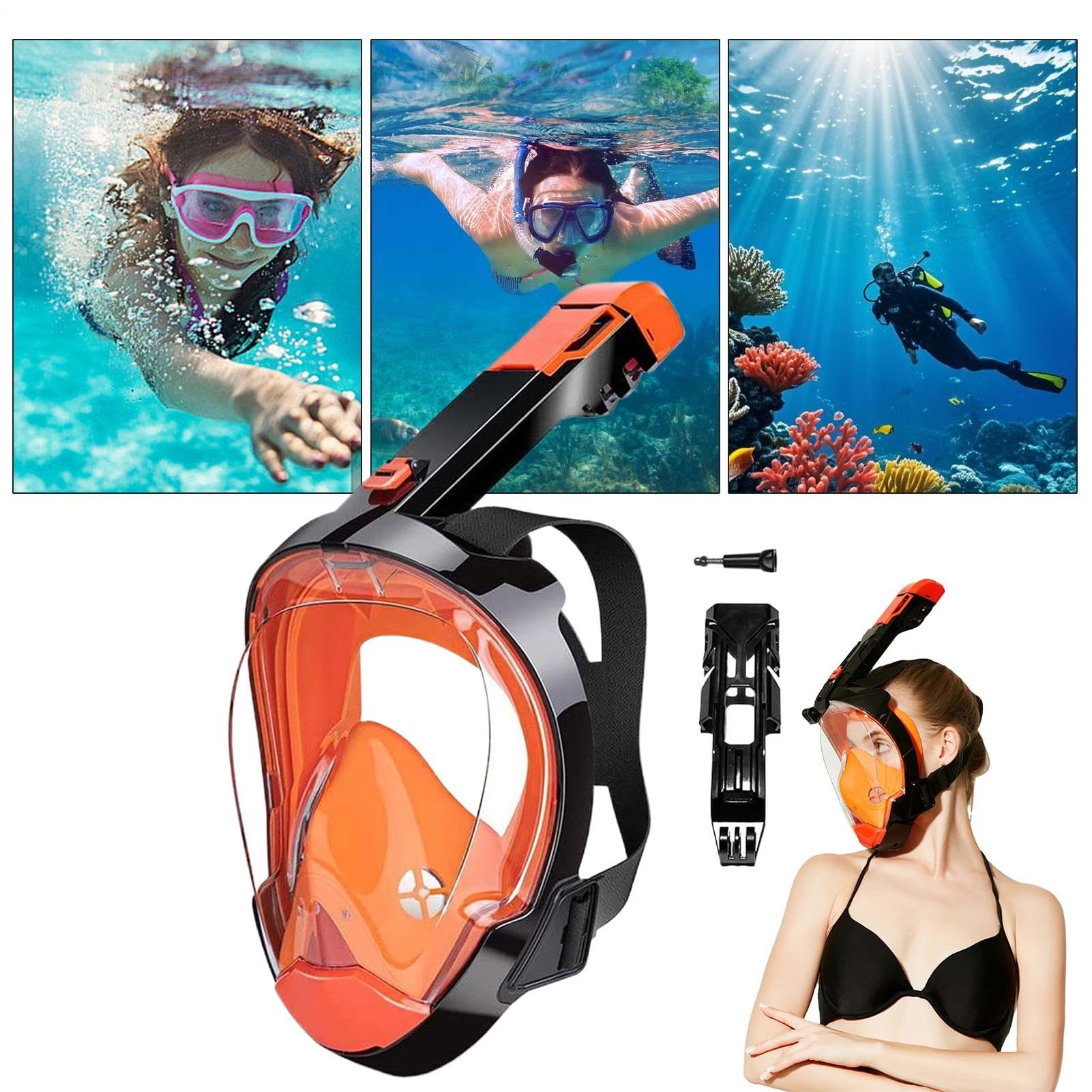 Máscara de Buceo Integral | Máscara de Snorkel con Vista Panorámica,Equipo de Respiración Automático de Drenaje para Buzos y Viajeros