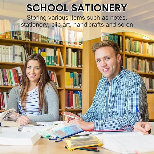 Vista 12 de Mimorou Paquete de 100 bolsas de lápices de Navidad de operación a granel, de malla, con cremallera, 9.5 x 4.5 pulgadas, estuche de almacenamiento