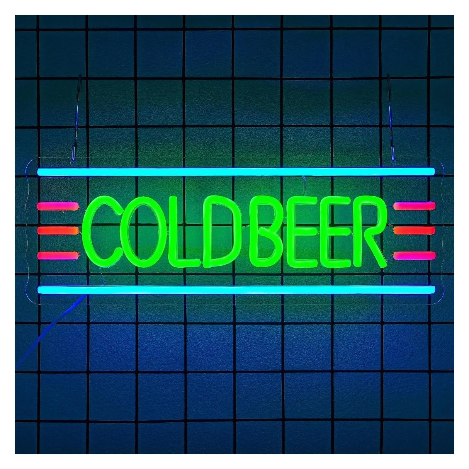 XENITE Hanging Art Neon Signs Cold Beer Neon Sign USB Dimmable for Bar Store Club Bistro Gaming Room Bedroom Decorations 42x14.7cm