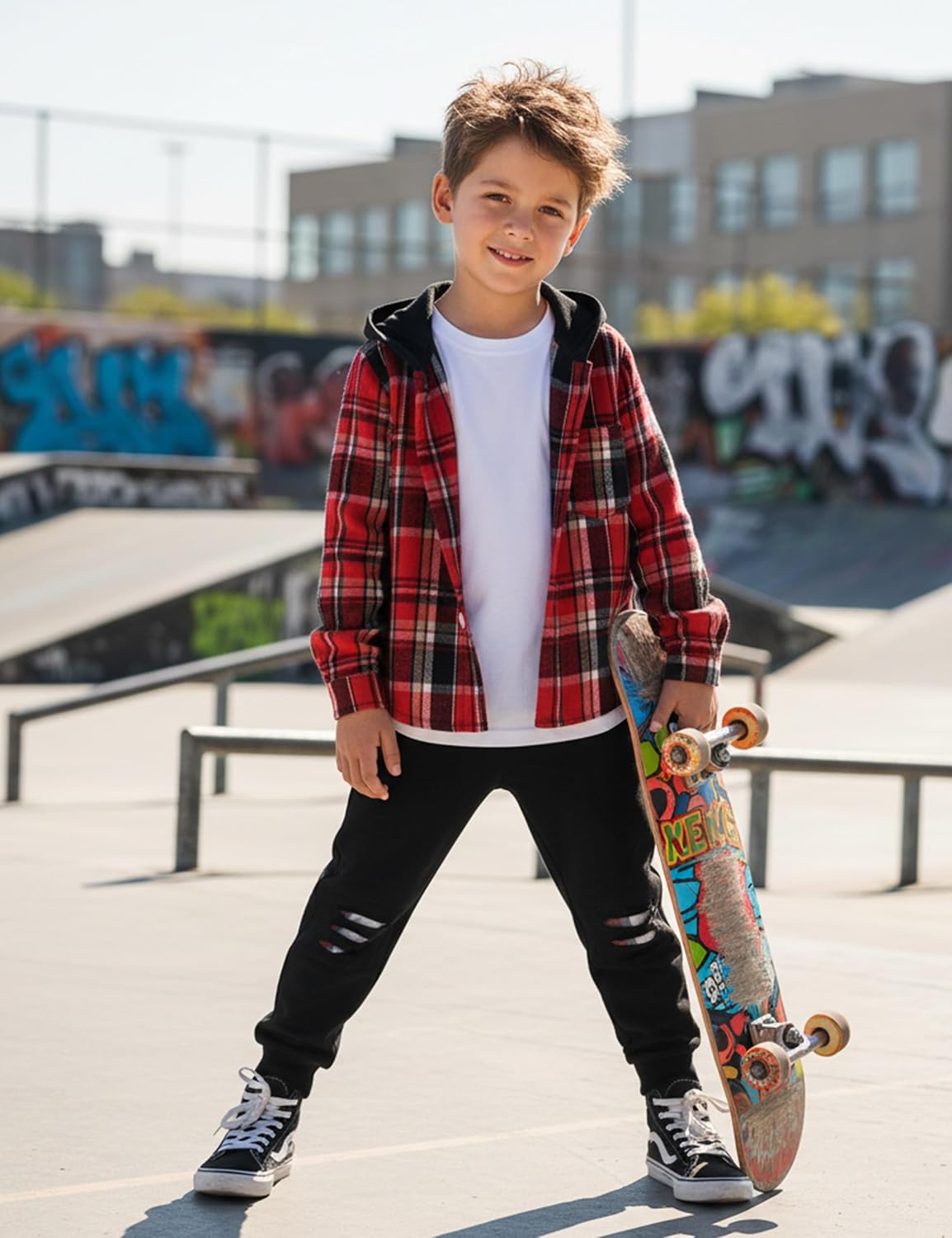 3pcs Toddler Boy Clothes Long-Sleeve T-Shirt Flannel Plaid Hoodie Pants Boy Fall Outfits