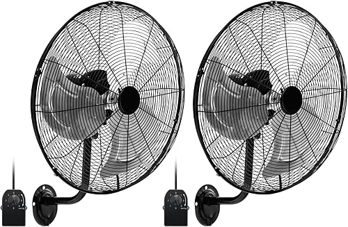 Tangkula Ventilador de pared de 21 pulgadas con aspas de ventilador de aluminio ventilador de pared de metal oscilante industrial de 3 velocidades