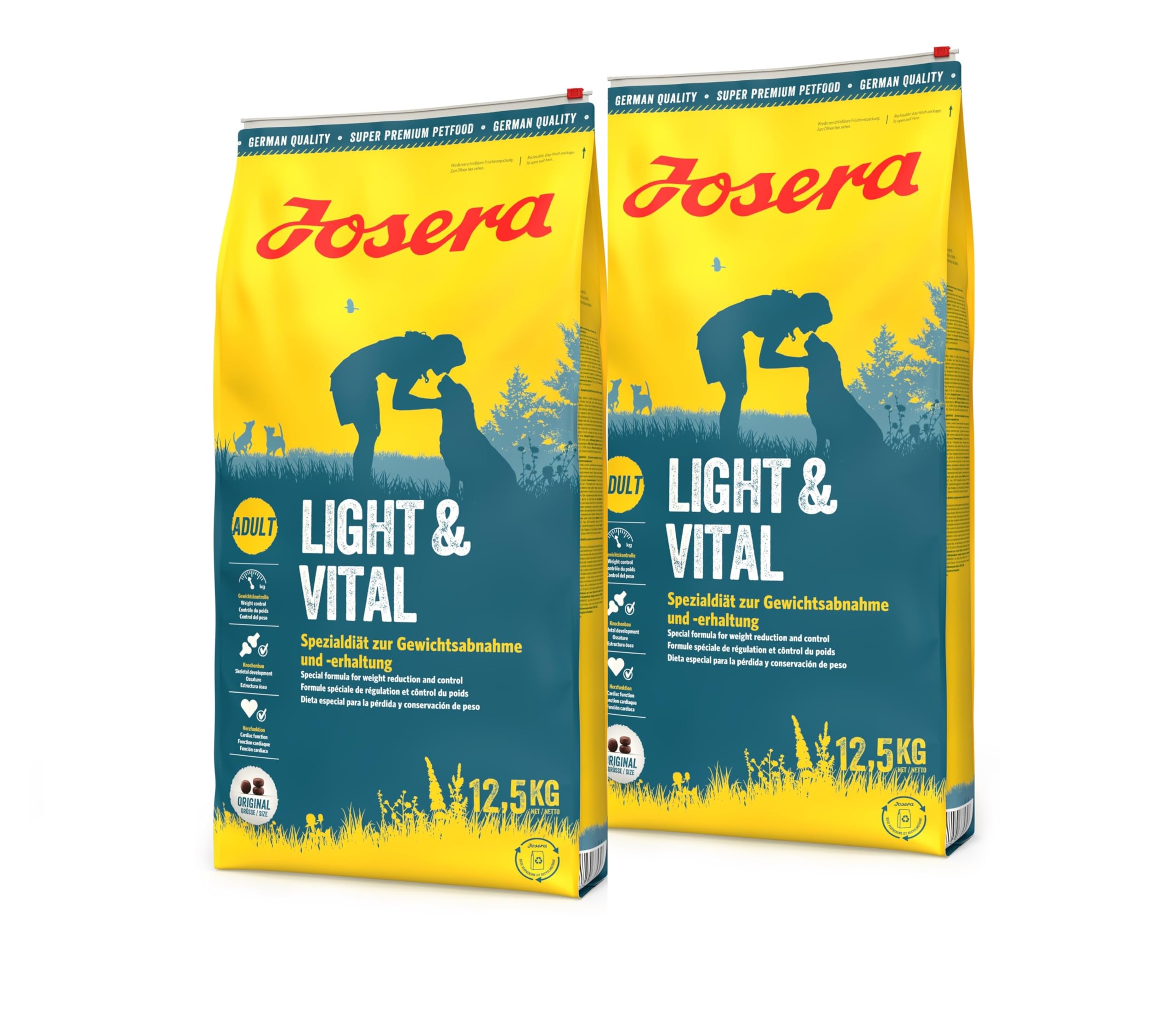 Josera Josera Light & Vital, 2 confezioni da 12,5 kg, cibo secco per cani