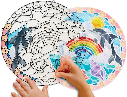 Miniatura 8 de Juego educativo, el vidrio hecho arte, diseño de delfines, 180 pegatinas de Melissa & Doug