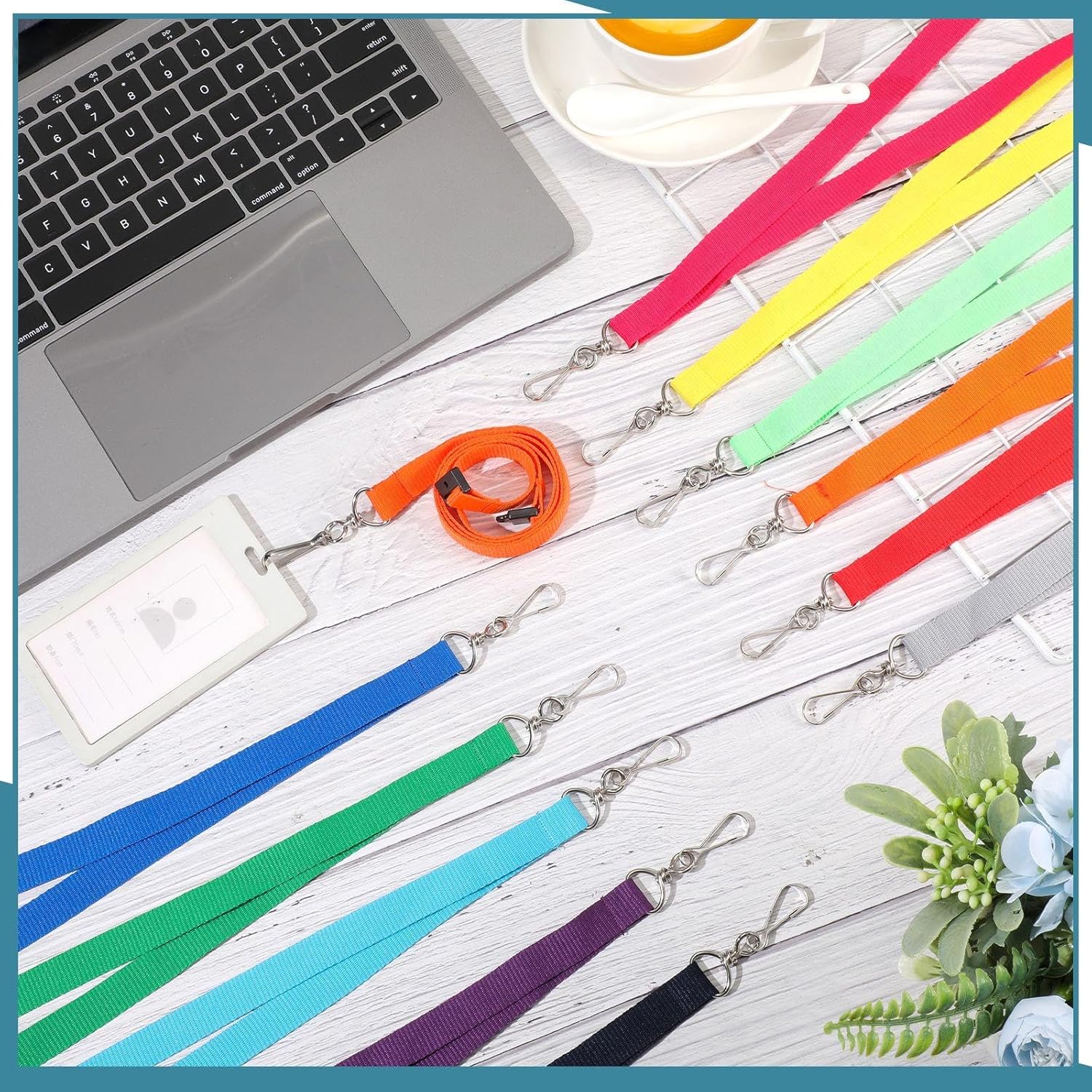 Patelai 120 Pcs Breakaway Lanyards with J Hook Bulk Flat for ID Badges Neck Badge Lanyards Card Nametag Holder Neck Straps (Mix Color) - Image 6