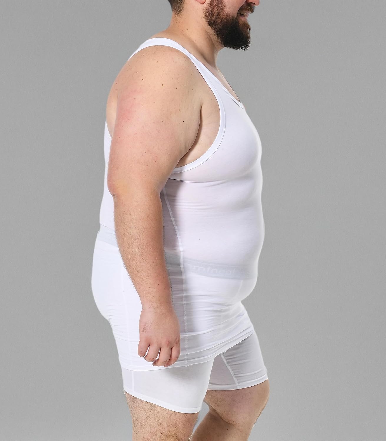 Comfneat Men's 4-Pack Big & Tall Tight Fit A-Shirts Cotton Spandex Tank Tops Sleeveless Undershirts - Image 6