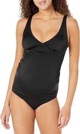 Amazon Essentials Women's Maternity V-Neck One-Piece Swimsuit